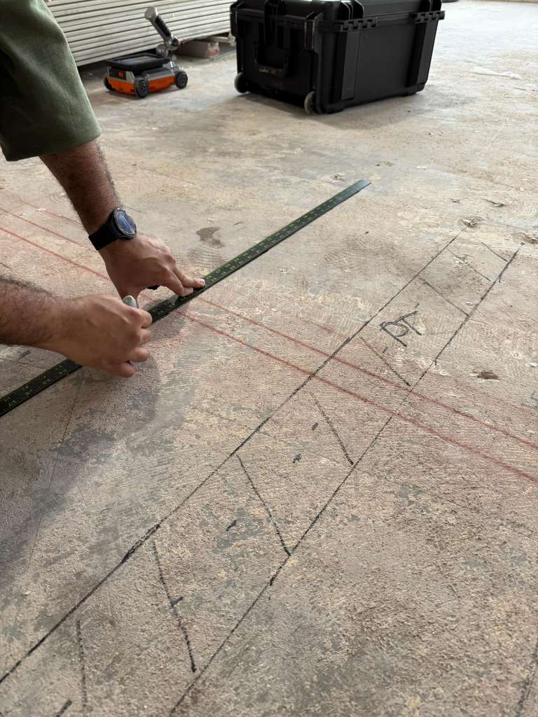 Technician using GPR equipment on elevated platform